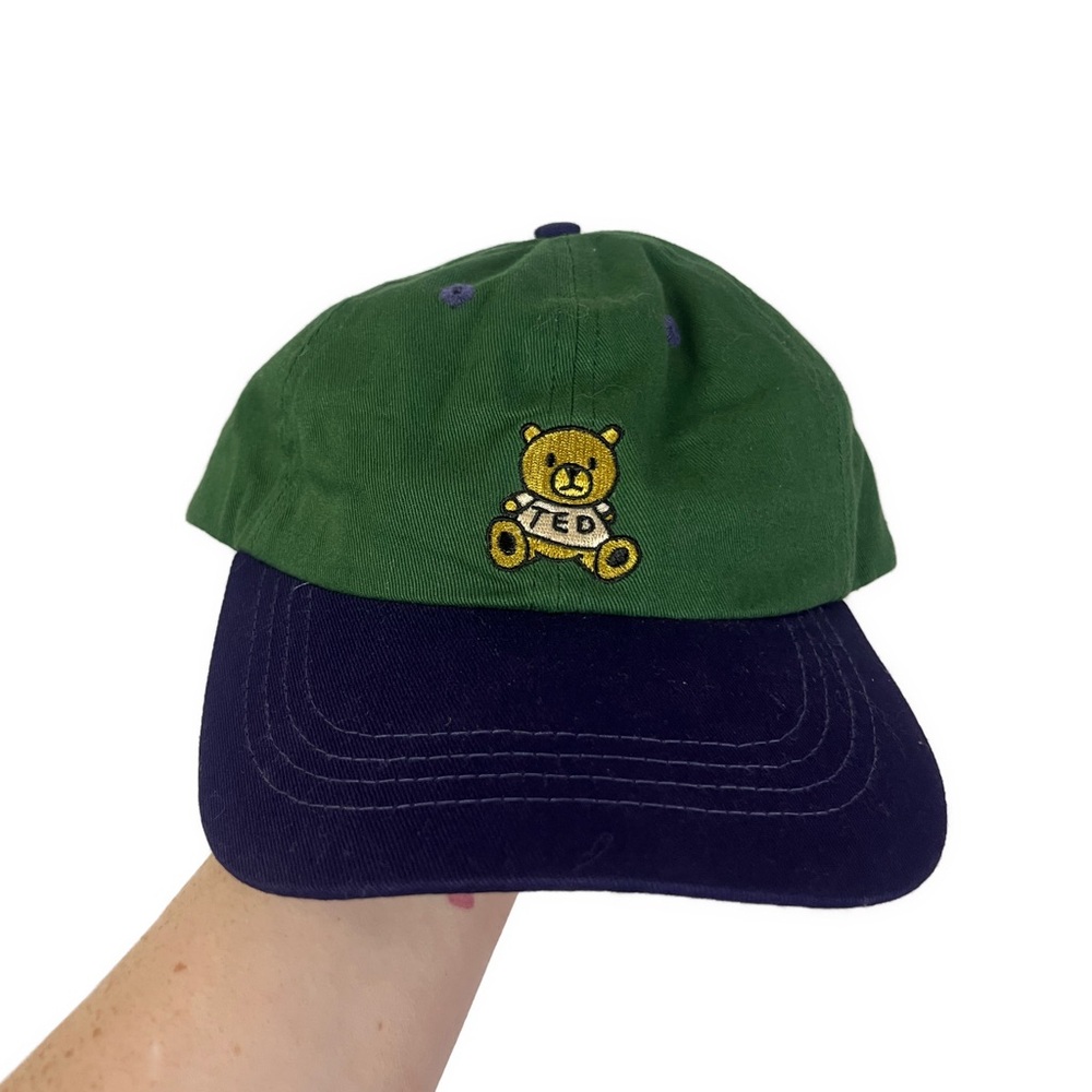Teddy Fresh Men’s Ted Hat Embroidered‎ Logo Green Purple Dad Hat